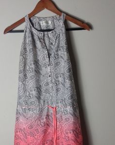 Luxe Apothetique M Summer Sleeveless Dress in Gray Highlighter Pink